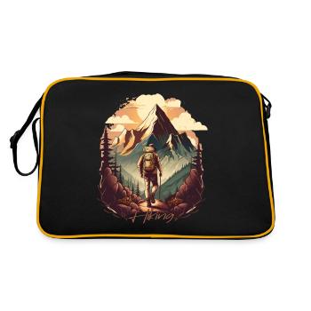 Vintage Mountain Adventures: Hiking, Camping, - Retro Bag - black/gold - Back