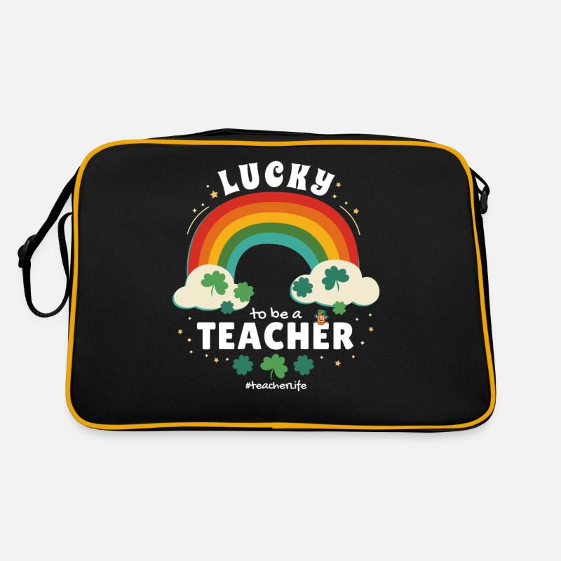 Glücklich, ein Lehrer zu sein, unterrichte ich das süßeste Kleine Retro Tasche