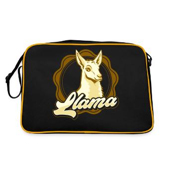 Lor Lama Fans - Retro Tasche - Schwarz/Gold - Hinten