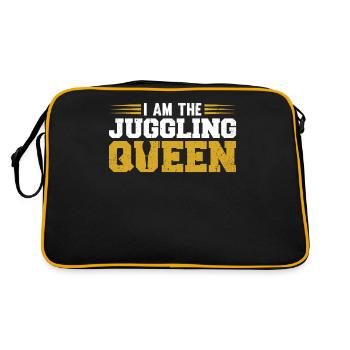 I Am The Juggling Queen - Retro Tasche - Schwarz/Gold - Hinten