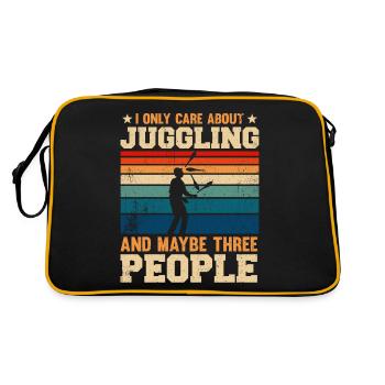I Only Care About Juggling And Maybe Three People - Retro Tasche - Schwarz/Gold - Hinten