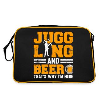 Jongler et la bière c’est pourquoi je suis ici - Sac Retro - noir/or - Dos