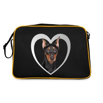 Deutscher Pinscher Herz - J’adore Deutsche Pinscher - Sac Retro - noir/or - Dos