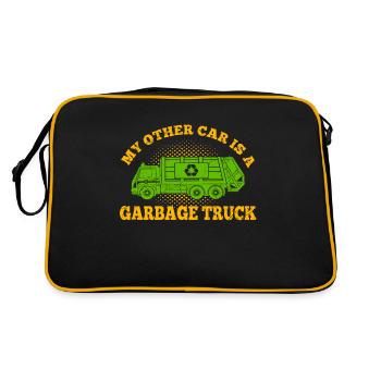 Ma voiture est un camion à ordures Dumpster Trash Truck - Sac Retro - noir/or - Dos