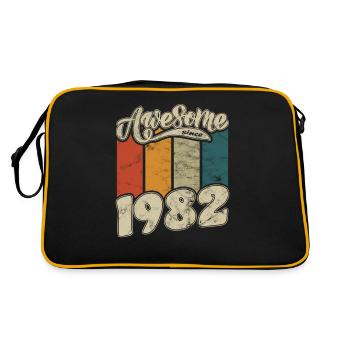 1982 Geburtstag Awesome since Retro - Retro Tasche - Schwarz/Gold - Hinten
