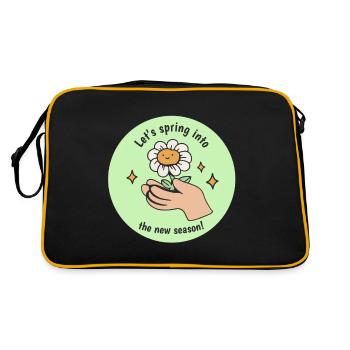 Let's Spring Into The New Season Bloom Spring - Retro Tasche - Schwarz/Gold - Hinten