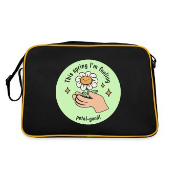 Ce printemps, je me sens bien aux pétales! Printemps de floraison - Sac Retro - noir/or - Dos