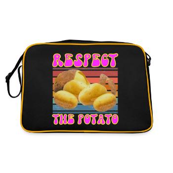 Respect The Potato Funny Légumes-racines Pommes de terre - Sac Retro - noir/or - Dos
