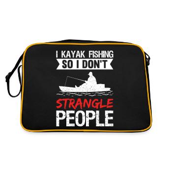 Je pêche en kayak pour ne pas étrangler les gens - Sac Retro - noir/or - Dos