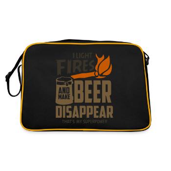 I Light Fires and Make Beer Disappear - Retro Bag - black/gold - Back