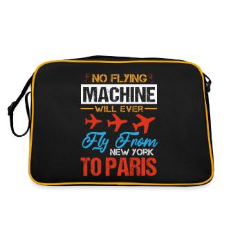 NO FLYING MACHINE WILL EVER FLY FROM TO PARIS - Retro Bag - black/gold - Back