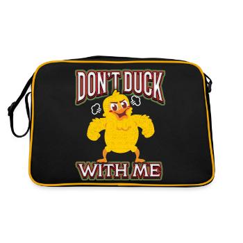 Comic duck funny saying Don't-Duck-with-me, Pun - Retro Bag - black/gold - Back