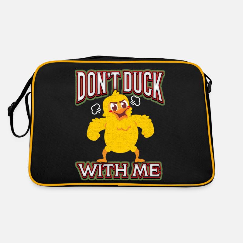 Comic duck funny saying Don't-Duck-with-me, Pun Retro Bag