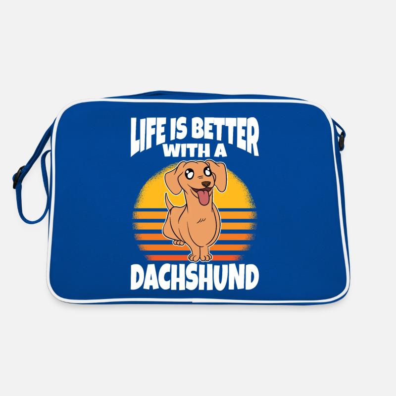 La vie est meilleure avec un teckel Sac Retro