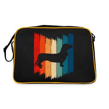 Retro Dachshund Vintage Dachshund - Retro Tasche - Schwarz/Gold - Hinten