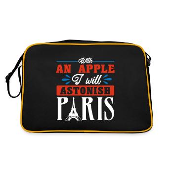 WITH AN APPLE I WILL ASTONISH PARIS - Retro Bag - black/gold - Back