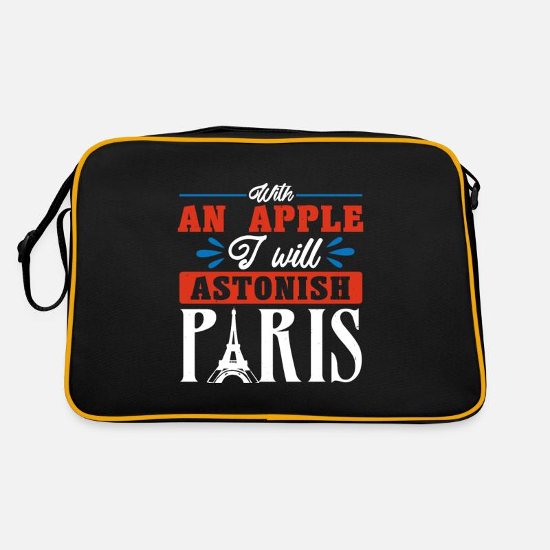 MIT EINEM APFEL WERDE ICH PARIS IN ERSTAUNEN VERSETZEN Retro Tasche