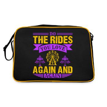DO THE RIDES YOU LOVE AGAIN AND AGAIN - Retro Bag - black/gold - Back