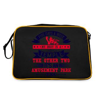 FIVE DAYS A WEEK TEMPLE THE OTHER TWO IT S AN - Retro Bag - black/gold - Back