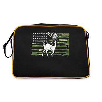 Whitetail Buck Deer Hunting American Camouflage US - Sac Retro - noir/or - Dos
