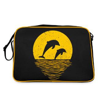 DOLPHINS PLAY - Retro Bag - black/gold - Back