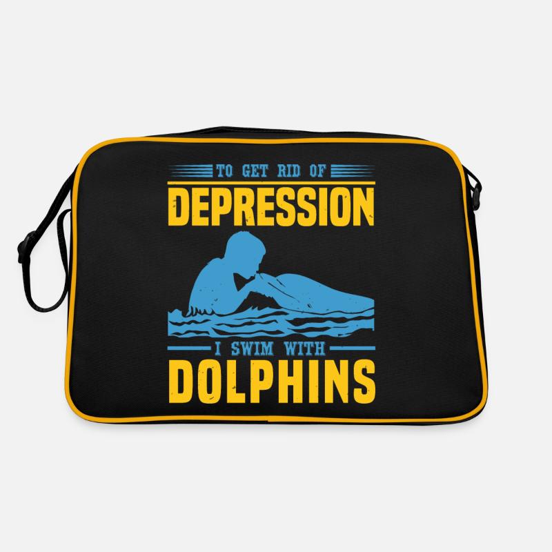 DEPRESSION I SWIM WITH DOLPHINS Retro Bag