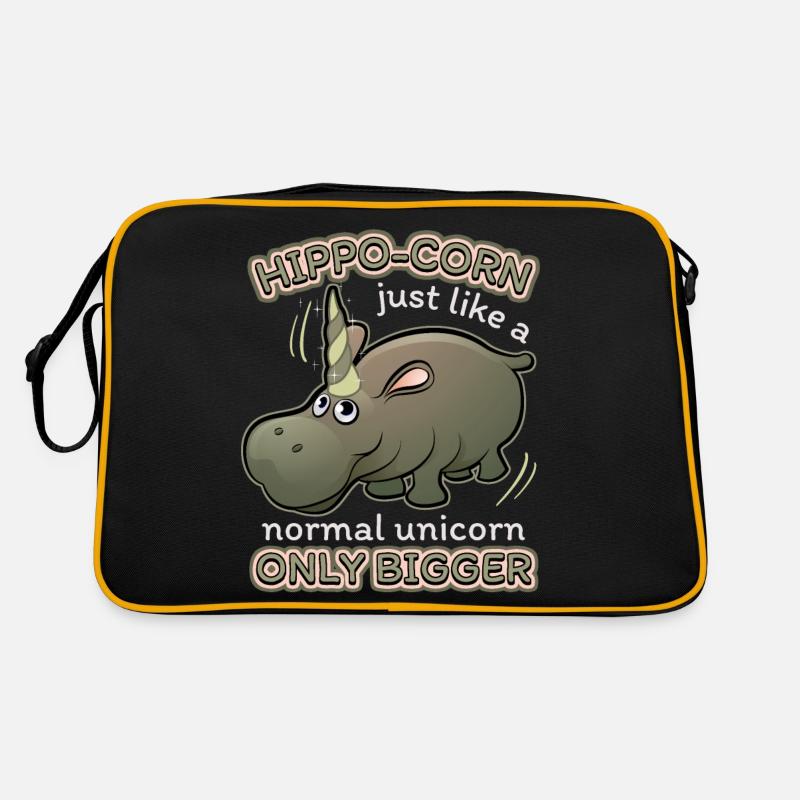 Nilpferd, Flusspferd, Spruch, Einhorn-Unicorn Retro Tasche