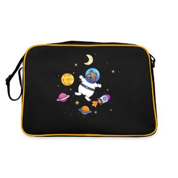 Astronaute Quokka amoureux de la faune - Sac Retro - noir/or - Dos