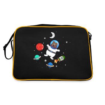 Quokka amoureux Astronaute animal - Sac Retro - noir/or - Dos
