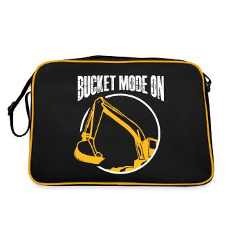 bucket mode on Design for a excavator fan - Retro Tasche - Schwarz/Gold - Hinten