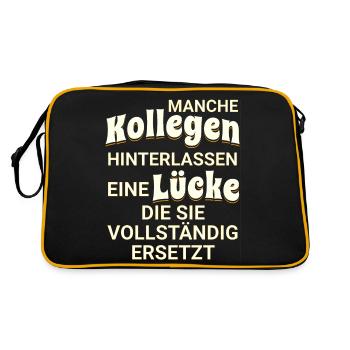 Manche Kollegen hinterlassen eine Lücke - Retro Tasche - Schwarz/Gold - Hinten