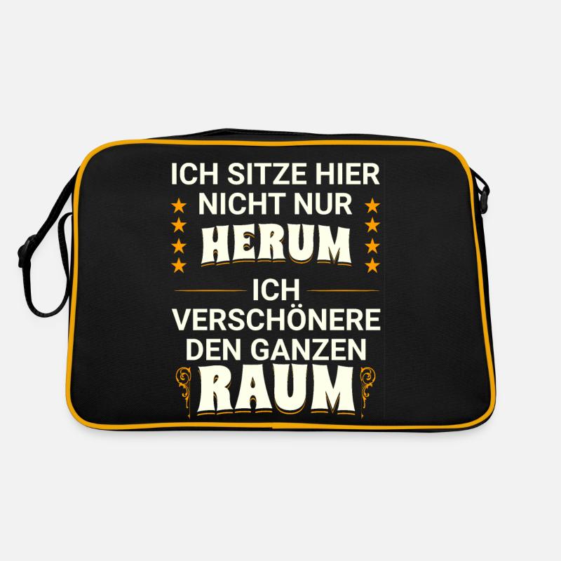 Ich sitze nicht nur rum, ich verschönere den Raum. Retro Tasche