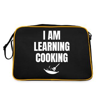 I'm learning to cook saying English - Retro Bag - black/gold - Back