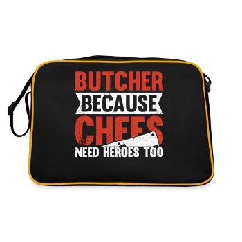 Boucher parce que les chefs ont aussi besoin de héros - Sac Retro - noir/or - Dos