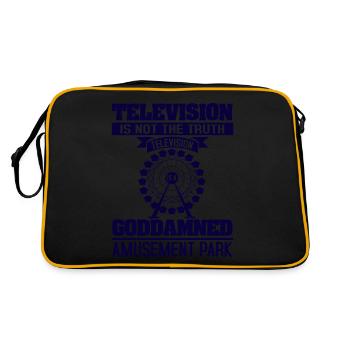 TELEVISION IS NOT THE TRUTH GODDAMNED AMUSEMENT - Retro Bag - black/gold - Back