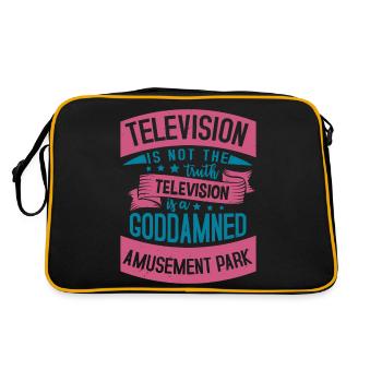 FERNSEHEN IST NICHT DIE WAHRHEIT FERNSEHEN GOTTVERDAMMT - Retro Tasche - Schwarz/Gold - Hinten