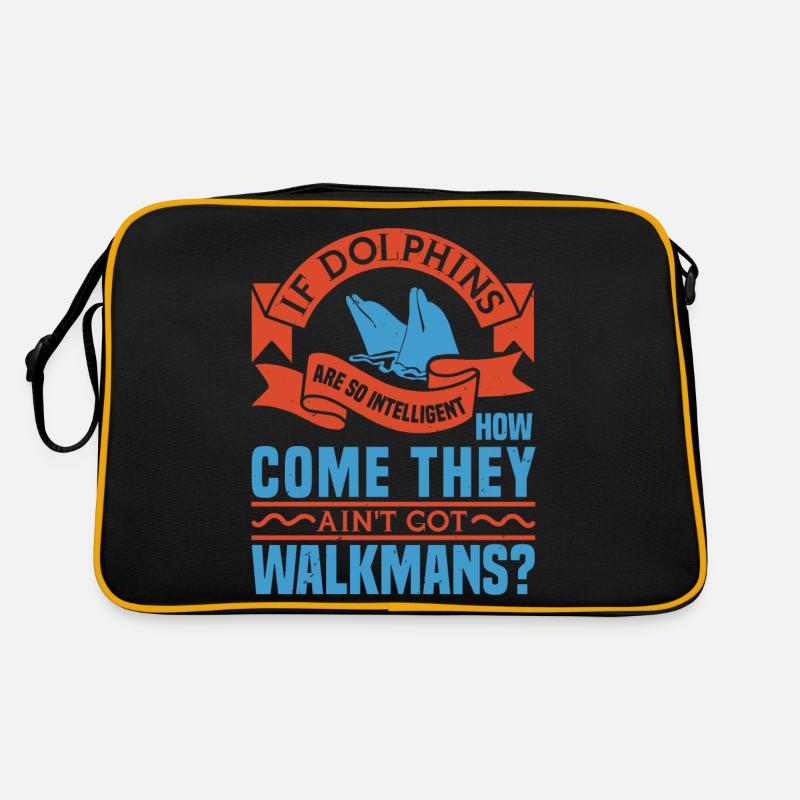 IF DOLPHINS COME THAY WALKMANS Retro Bag