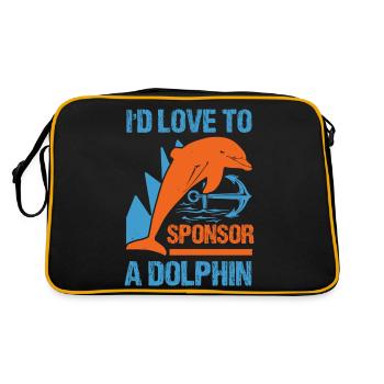 I'D LOVE TO SPONSOR A DOLPHINS - Retro Bag - black/gold - Back