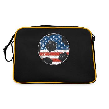 Football American Flag 4th of July US Sports - Retro Bag - black/gold - Back