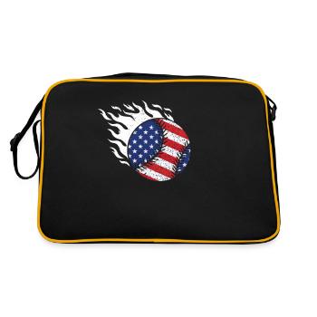 Baseball American Flag July 4 Patriotic - Retro Bag - black/gold - Back