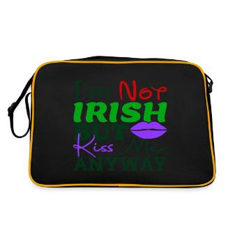 Je ne suis pas irlandais, mais embrassez-moi quand même. - Sac Retro - noir/or - Dos