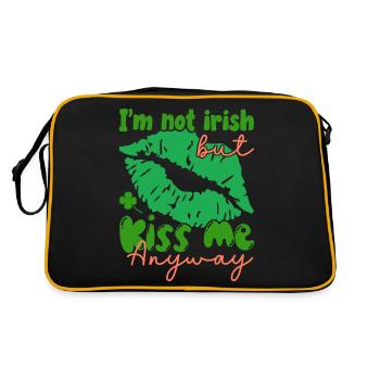 Je ne suis pas irlandais, mais embrassez-moi quand même. - Sac Retro - noir/or - Dos