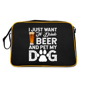 JE VEUX JUSTE BOIRE DE LA BIÈRE ET CARESSER MON CHIEN - Sac Retro - noir/or - Dos