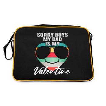 Sorry Boys My Dad Is My Valentine Father - Retro Bag - black/gold - Back