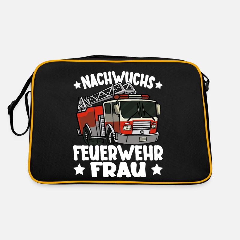 Kinder Mädchen Feuerwehr Nachwuchs Feuerwehrfrau Retro Tasche