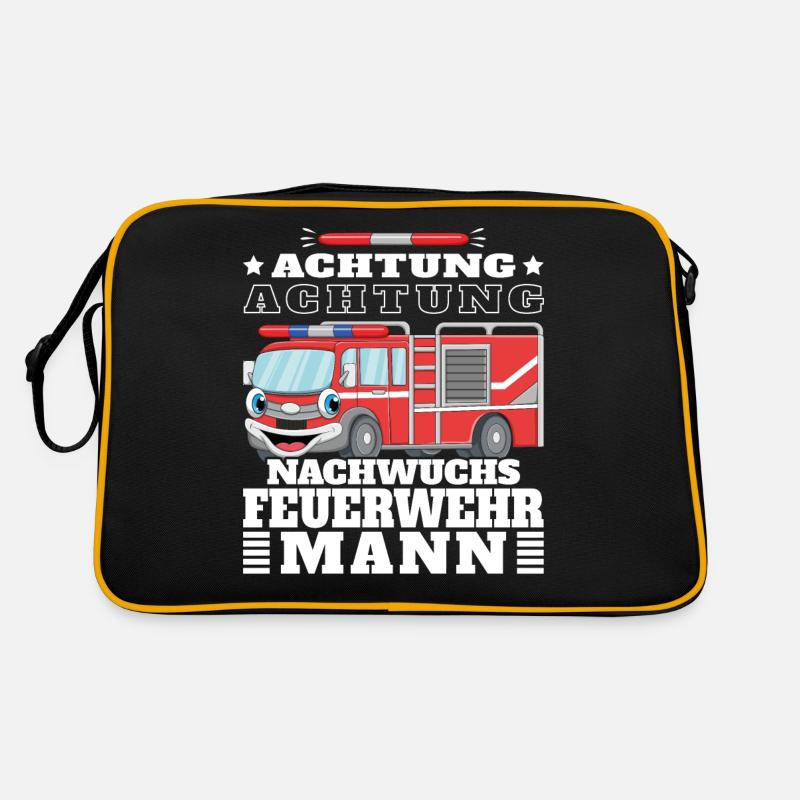 Kinder Junge Feuerwehr Nachwuchs Feuerwehrmann Retro Tasche