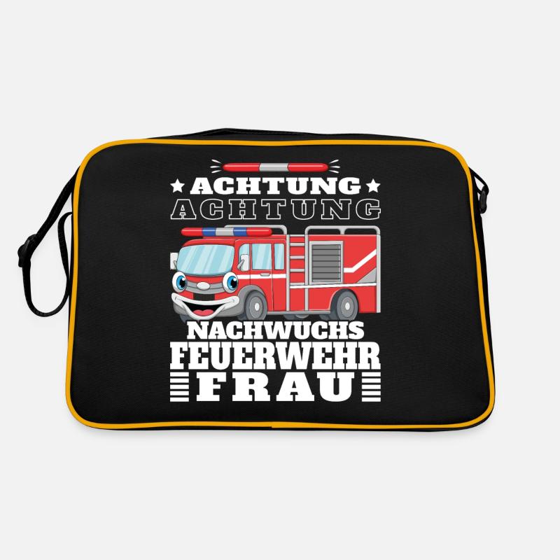 Kinder Mädchen Feuerwehr Nachwuchs Feuerwehrfrau Retro Tasche