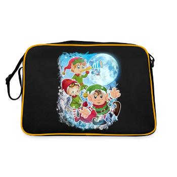 3 Elfes de la Lune Petit Père Noël drôle de saison de Noël - Sac Retro - noir/or - Dos