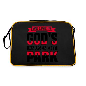 WE LIEVE IN GOD S AMUSEMENT PARK - Retro Bag - black/gold - Back