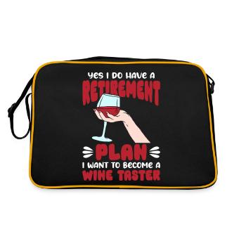 I Have A Retirement Plan I Want To Become A Wine - Retro Tasche - Schwarz/Gold - Hinten